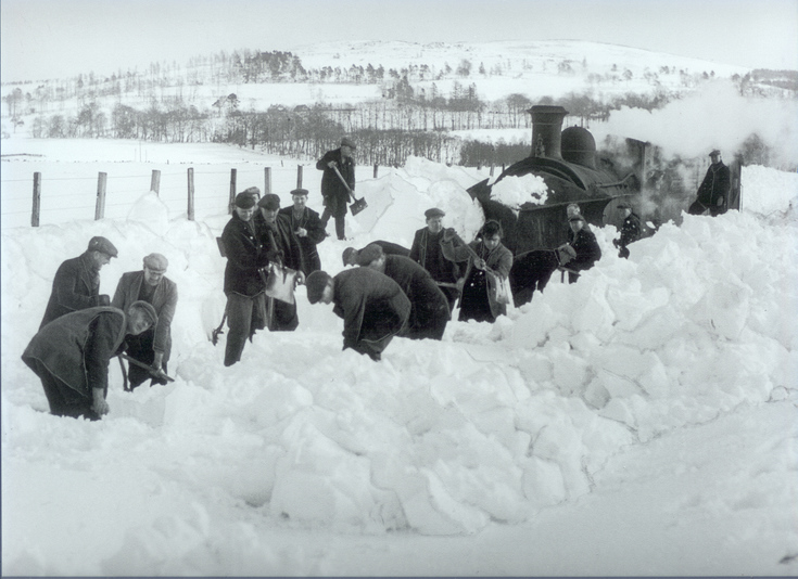 Alford train stuck in snow