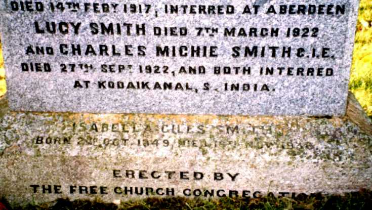 Inscription to Charles Michie Smith at Keig
