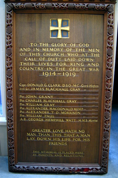 Alford Parish Church Memorial Plaque