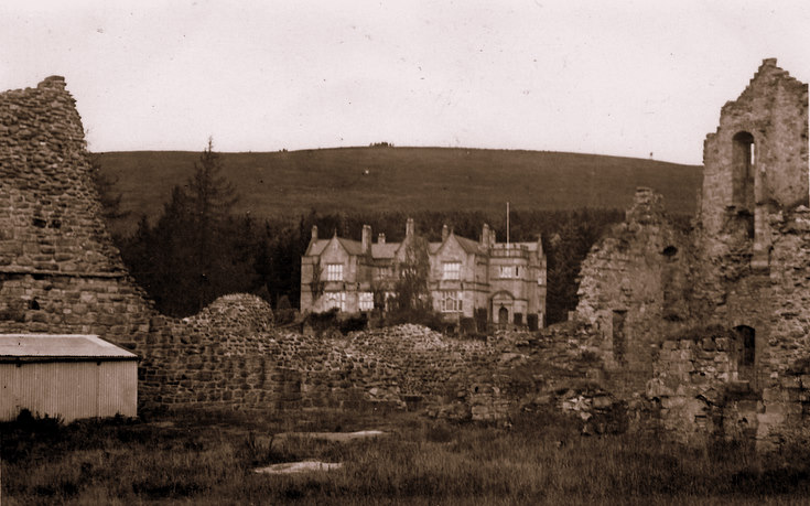 Kildrummy Hotel and Castle in foreground