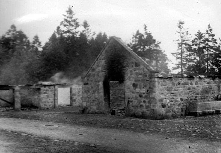 Fire at Wester Clova Steading