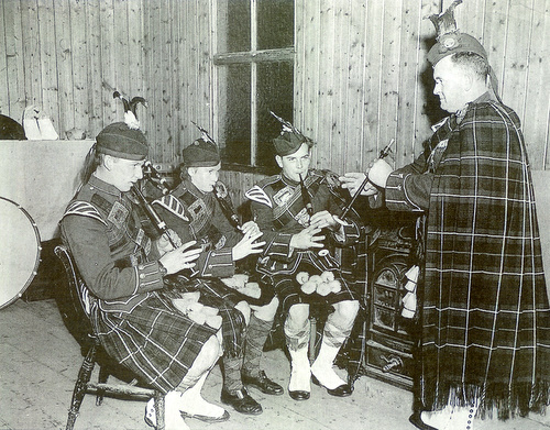 Insch Pipe Band chanter practice