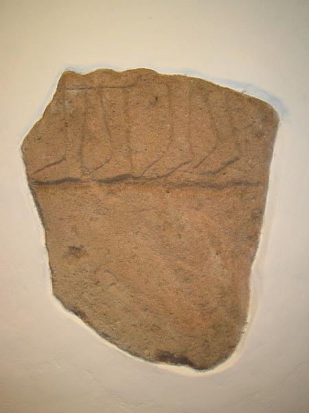 Pictish stone fragment inside Migvie Kirk