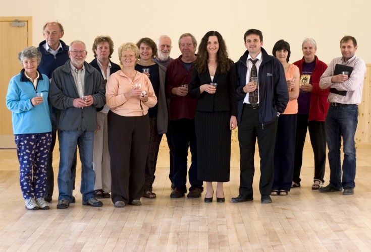 Handing over the new keys to Tullynessle Hall