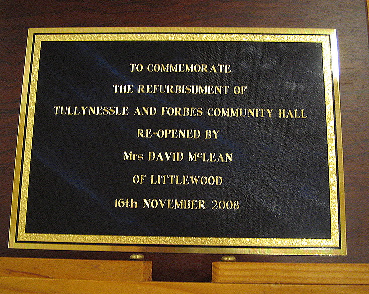 Commemorative Plaque for Hall Reopening Ceremony