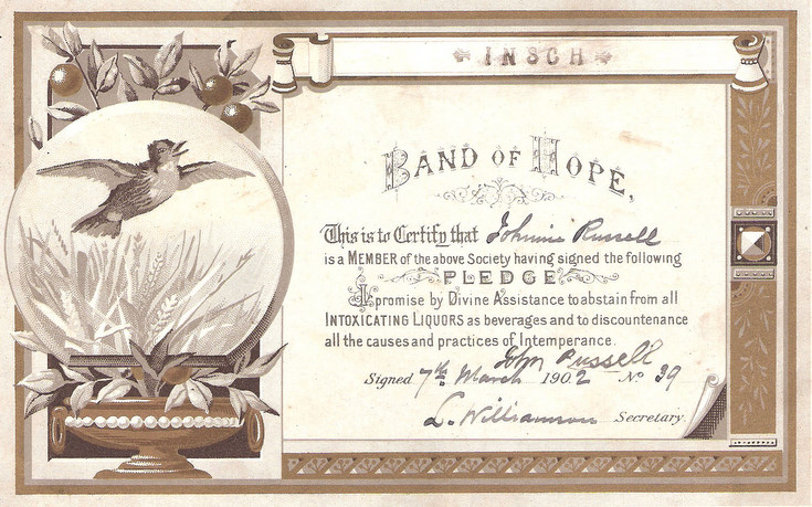 Temperance Certificate from Insch