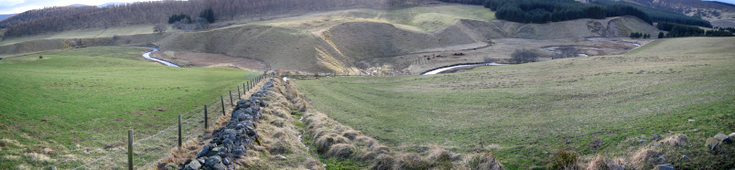 Panorama of Water of Nochty near Strathdon